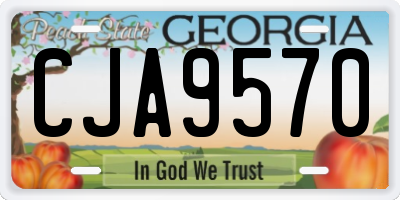 GA license plate CJA9570