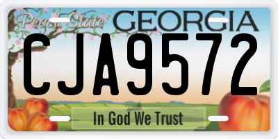 GA license plate CJA9572