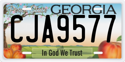 GA license plate CJA9577