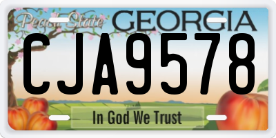 GA license plate CJA9578