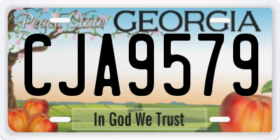 GA license plate CJA9579