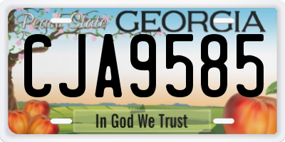 GA license plate CJA9585