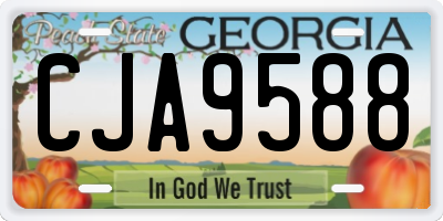 GA license plate CJA9588