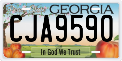GA license plate CJA9590
