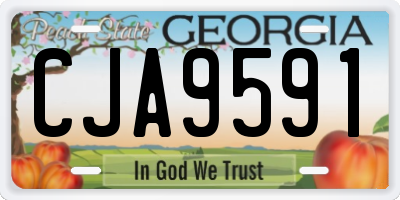 GA license plate CJA9591