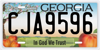 GA license plate CJA9596
