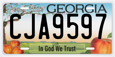 GA license plate CJA9597