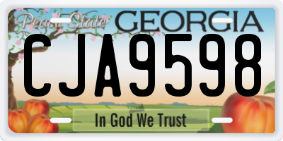 GA license plate CJA9598