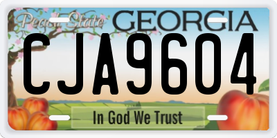 GA license plate CJA9604