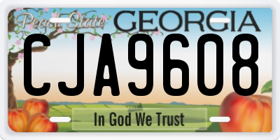 GA license plate CJA9608