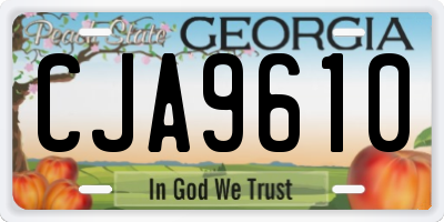 GA license plate CJA9610
