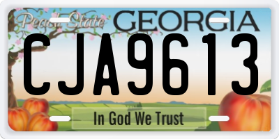 GA license plate CJA9613