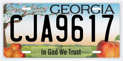 GA license plate CJA9617