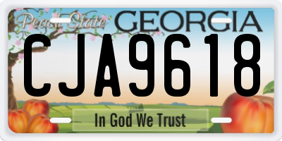 GA license plate CJA9618