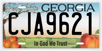 GA license plate CJA9621