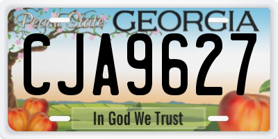 GA license plate CJA9627