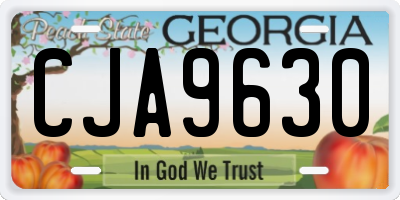 GA license plate CJA9630