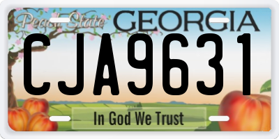 GA license plate CJA9631