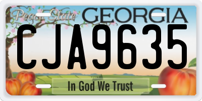 GA license plate CJA9635