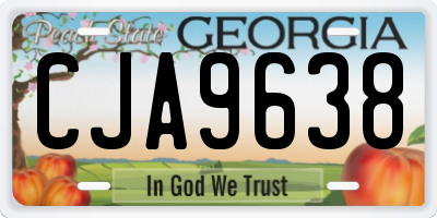 GA license plate CJA9638