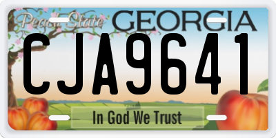 GA license plate CJA9641