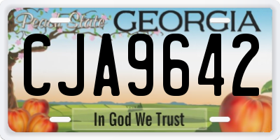GA license plate CJA9642