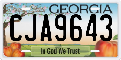 GA license plate CJA9643