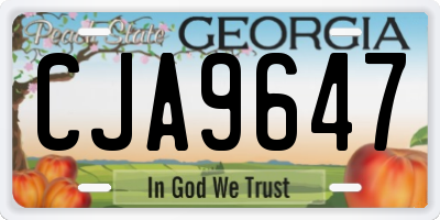 GA license plate CJA9647