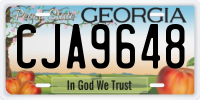 GA license plate CJA9648