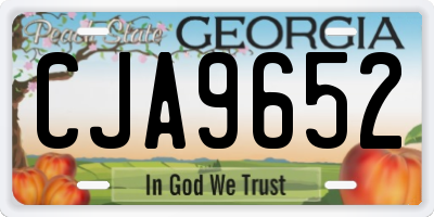 GA license plate CJA9652