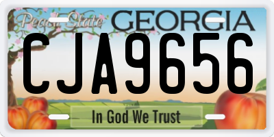 GA license plate CJA9656