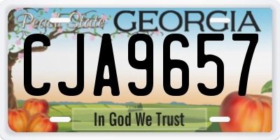 GA license plate CJA9657