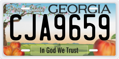 GA license plate CJA9659
