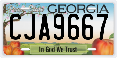 GA license plate CJA9667
