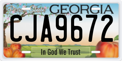 GA license plate CJA9672