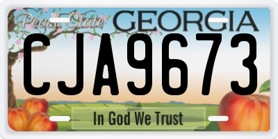 GA license plate CJA9673