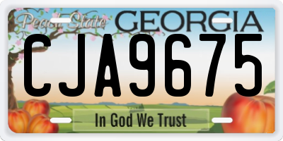 GA license plate CJA9675