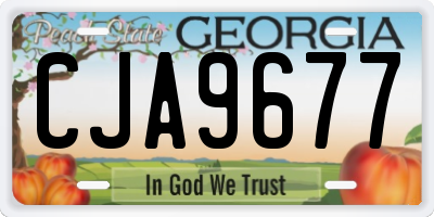 GA license plate CJA9677