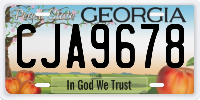 GA license plate CJA9678