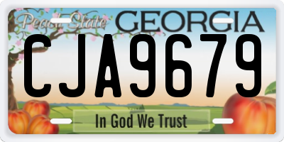GA license plate CJA9679