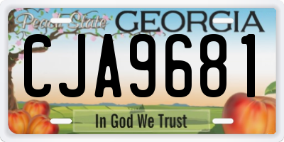 GA license plate CJA9681