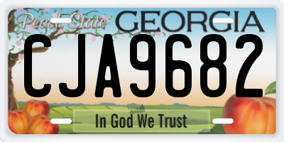 GA license plate CJA9682