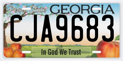 GA license plate CJA9683