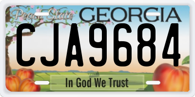 GA license plate CJA9684