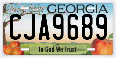 GA license plate CJA9689