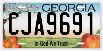 GA license plate CJA9691