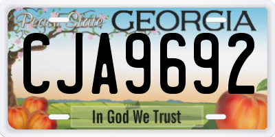 GA license plate CJA9692
