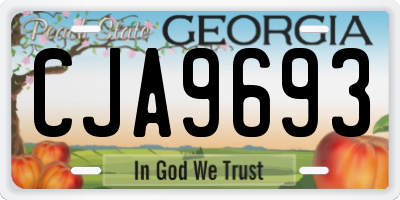 GA license plate CJA9693