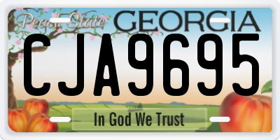 GA license plate CJA9695