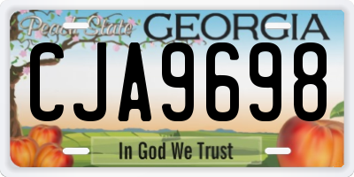 GA license plate CJA9698